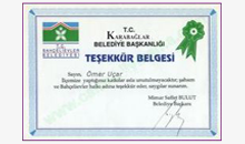 Teşekkür Belgesi